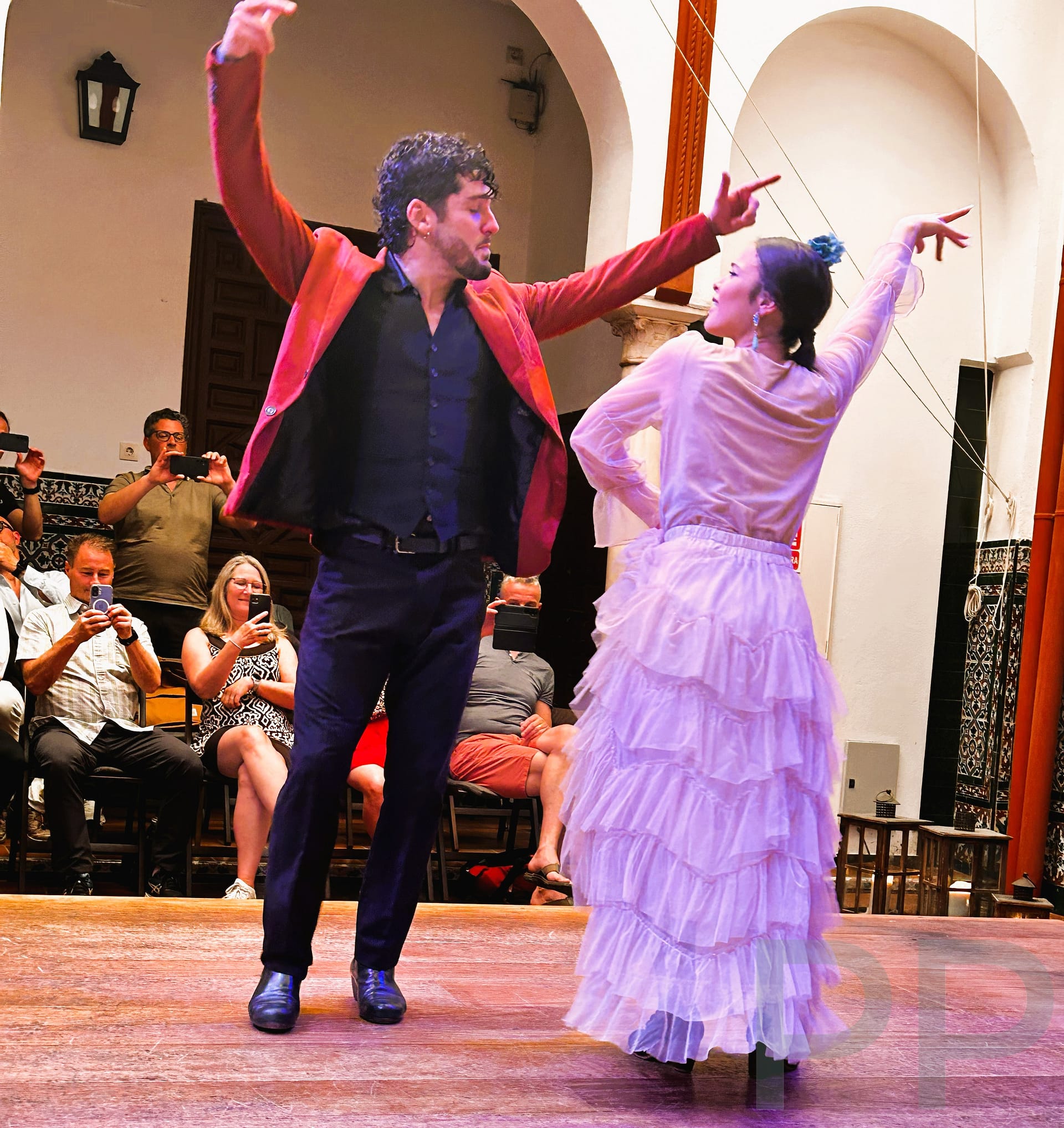 Flamenco performance with dancer and musician in Seville