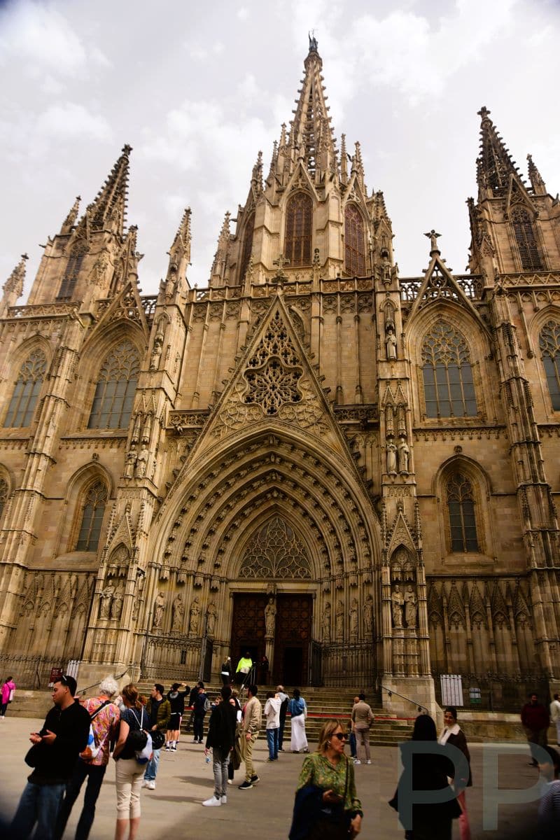 Barcelona Cathedral exterior in the Gothic Quarter