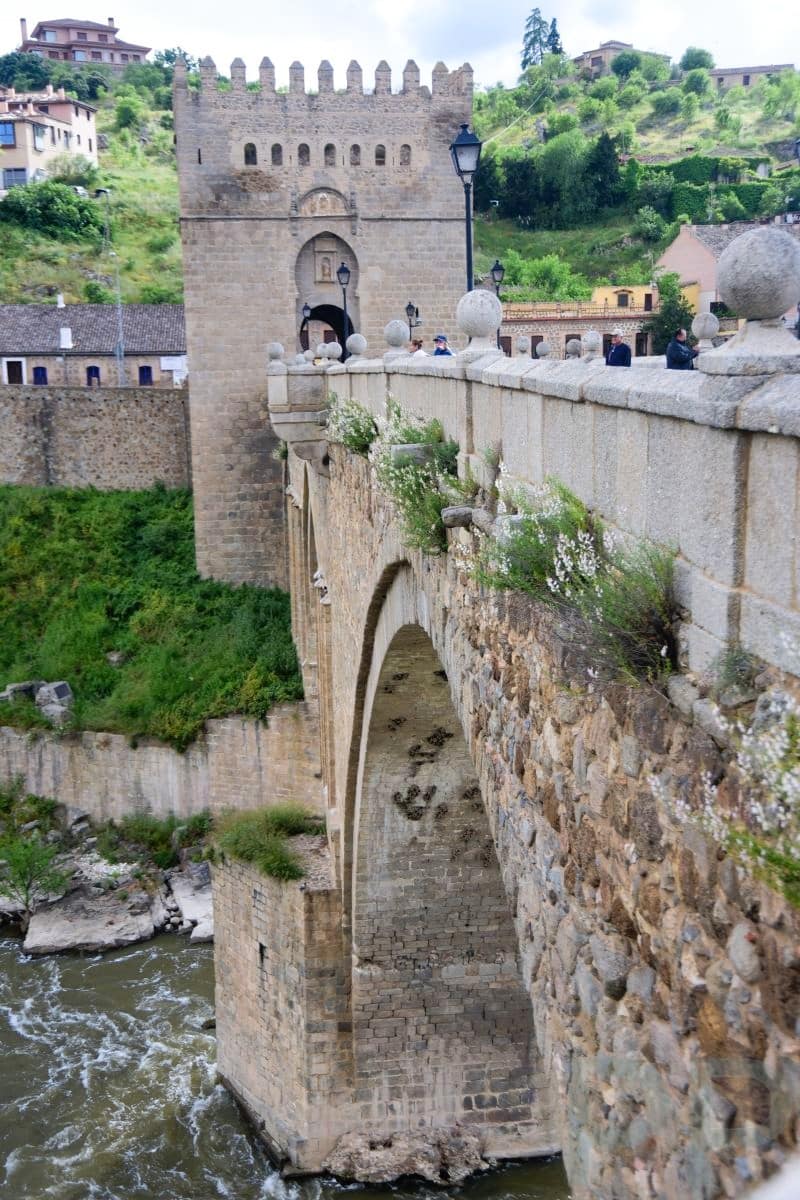 Puente de San Mart&iacute;n bridge over the Tagus River with Toledo in view