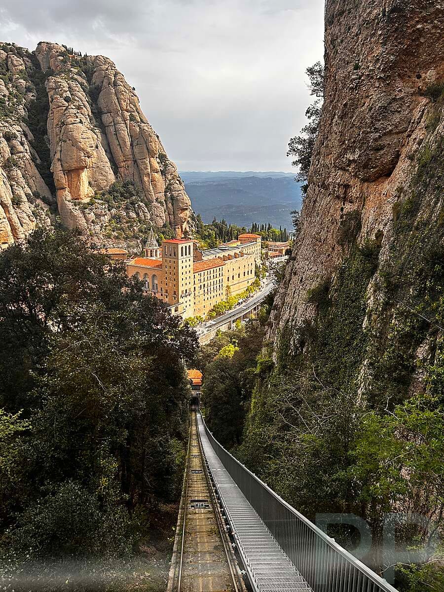 Sant Joan Funicular track and monastery below