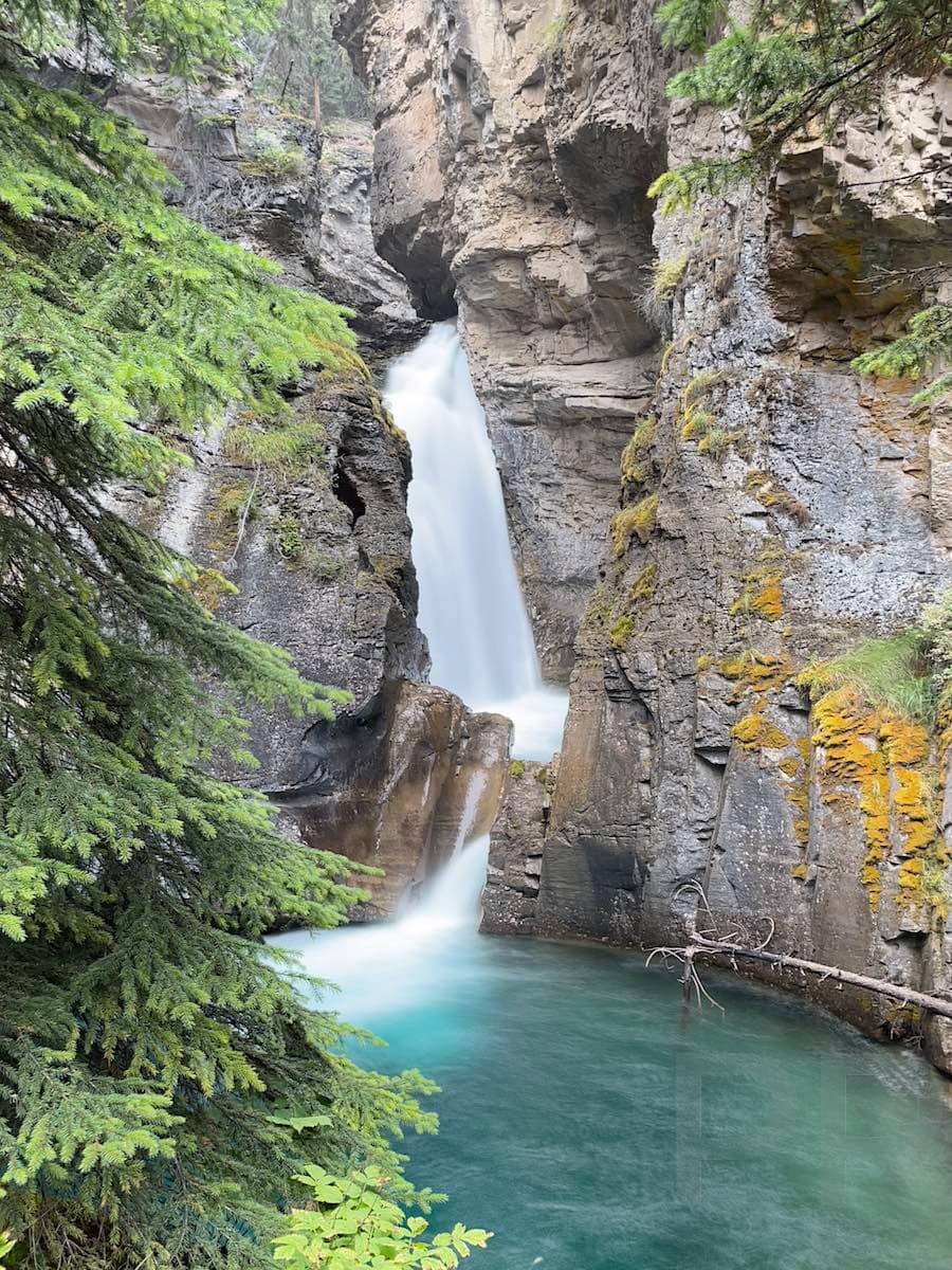 Cascading waterfall with pool in Johnson Canyon