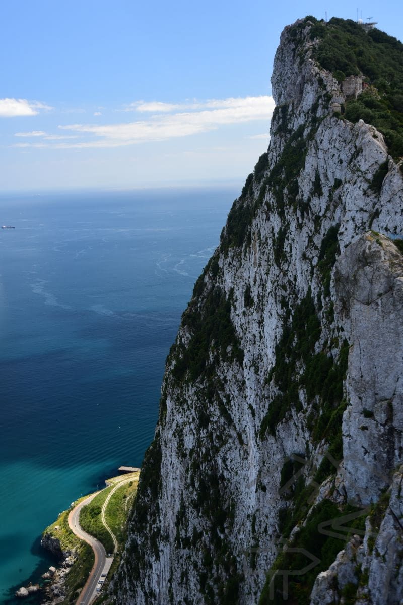 Pillar of Hercules viewpoint on the Rock of Gibraltar with views over the Strait