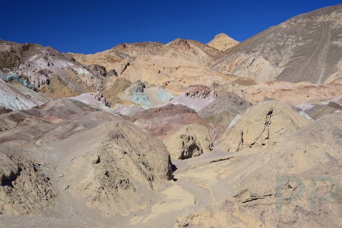 Multi-colored rock seen along the Artist's Drive