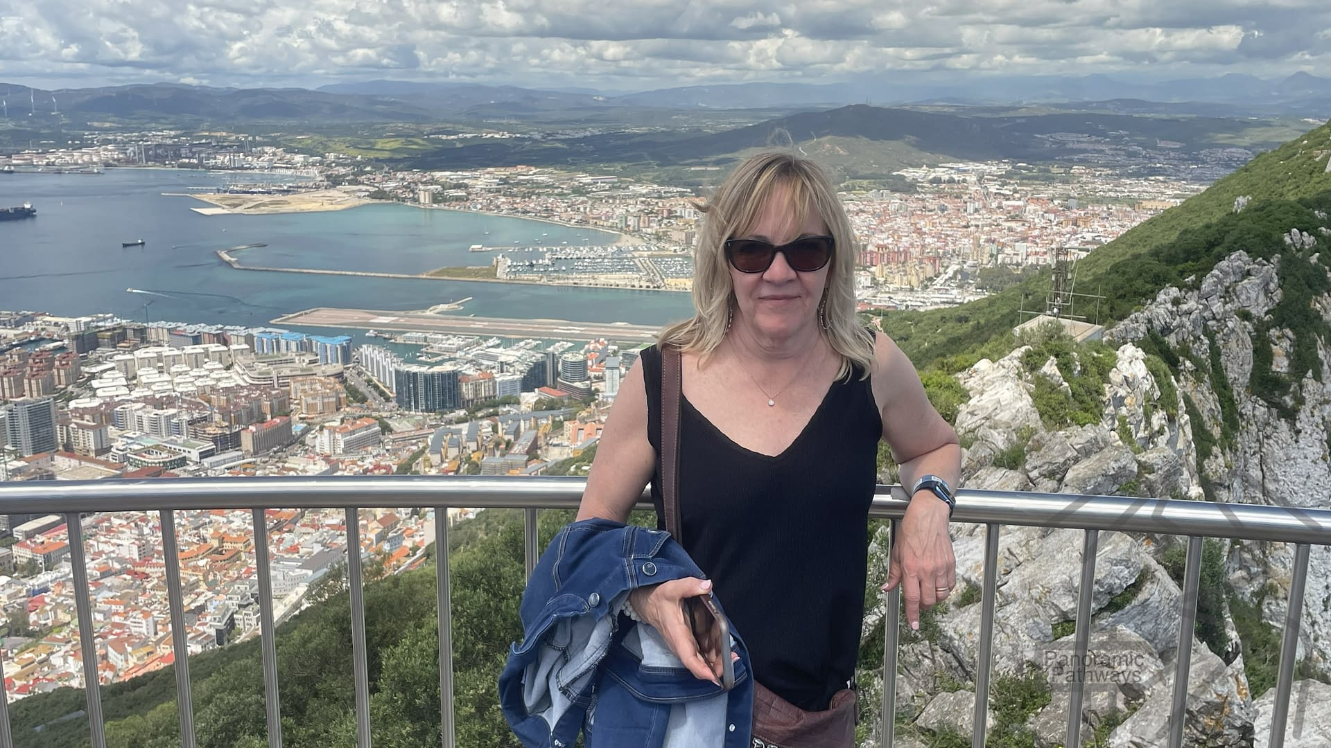 Summit terrace at the top of the Gibraltar cable car with panoramic views